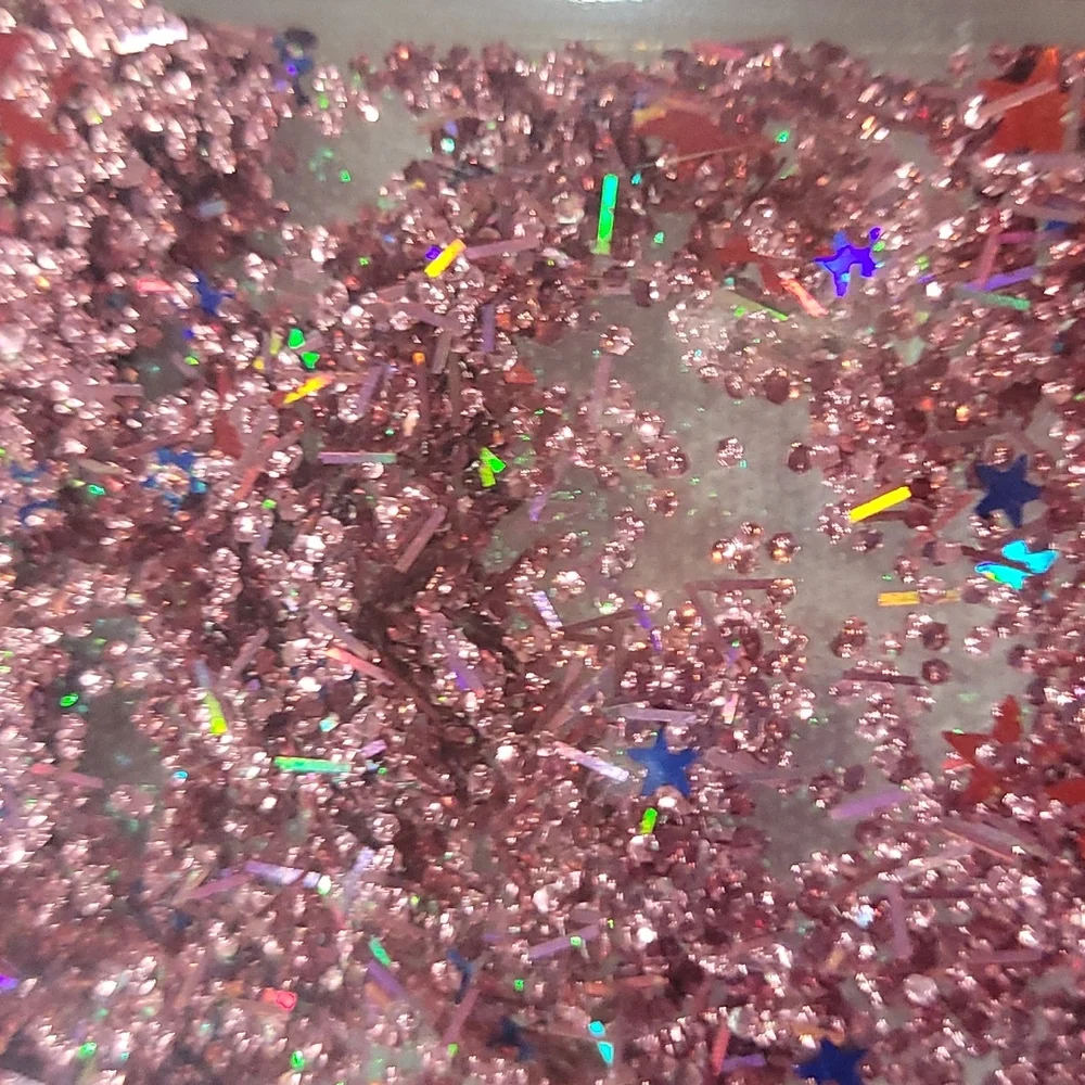 Samsung Galaxy S9 + Plus liquid glitter & stars pink metallic cell phone case